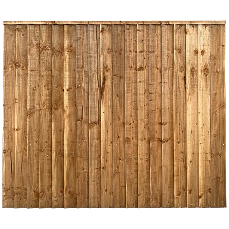 Feather Edge Fence Panel Brown Framed 6ft x 5ft